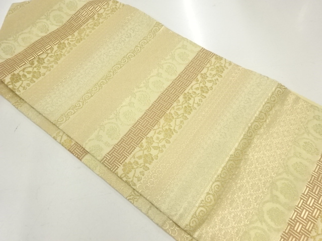 JAPANESE KIMONO / NAGOYA OBI / WOVEN FLOWER SARASA