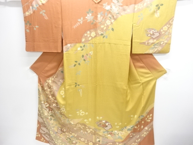 JAPANESE KIMONO / GOLD-LEAF / FLORAL PATTERN EMBROIDERY BASE PAPER HOM