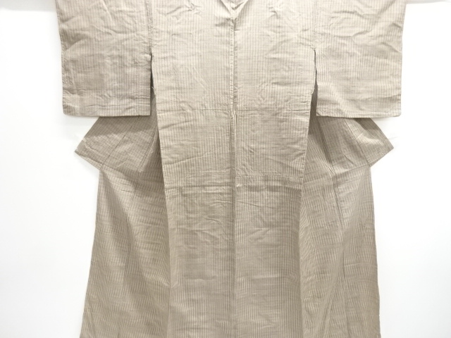 JAPANESE KIMONO / ANTIQUE STRIPED TSUMUGI HITōE KIMONO