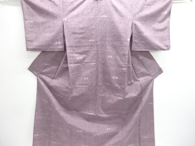 JAPANESE KIMONO / ANTIQUE HITOE TSUMUGI / WOVEN ABSTRACT PATTERN 
