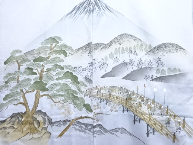 JAPANESE KIMONO / ANTIQUE WISTERIA / PINE · DAIMYO PROCESSION PATTERN 