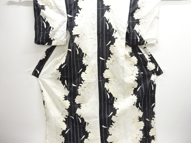 JAPANESE KIMONO / COTTON RED PLUM BLOSSOM PATTERN YUKATA