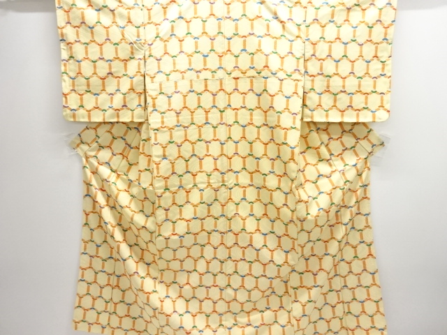 JAPANESE KIMONO / TORTOISESHELL / FAN PATTERN KOMON