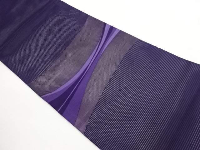 絽曲線模様織出し開き名古屋帯（額縁仕立て）
