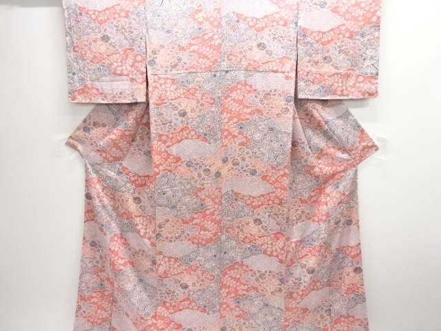 未使用品　仕立て上がり　辻ヶ花模様小紋着物