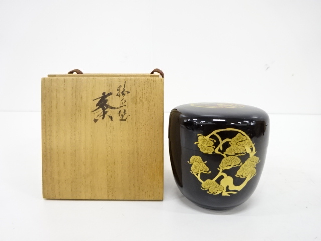 輪島塗平棗乾漆蒔絵牡丹 気安く