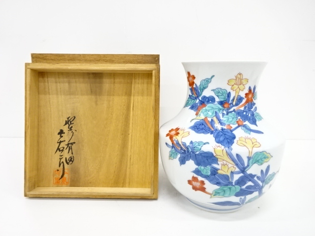 送料込【逢絢亭・新品】茶道具 水指 京焼 朱欄手 花筏