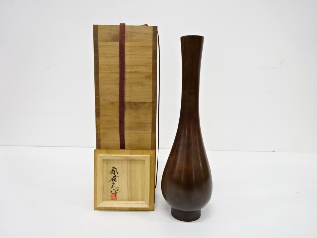 道場宗廣（造）了々斎御好 華竹筏香合 共箱 茶道具 竹工芸 漆工芸 未使用　　b4744m