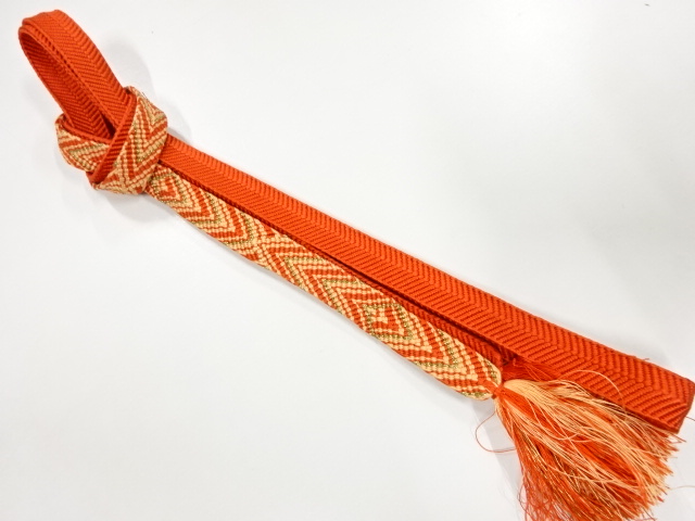 金井工房 手組み 正絹 笹浪組 未使用帯締め 帯締め 伊賀組紐 井上工房 伊賀正絹 深山染 源氏絵巻 撚り房 金糸 明石 橙色 オレンジ 日本製 新品  お洒落着 訪問着 おしゃれ No.10-4813 帯締め]江戸組紐 金井工房 謹製 手組 冠 色締め切 ぐんま絹 純国産糸 日本製(商品番号 ... 帯締め 国産手組