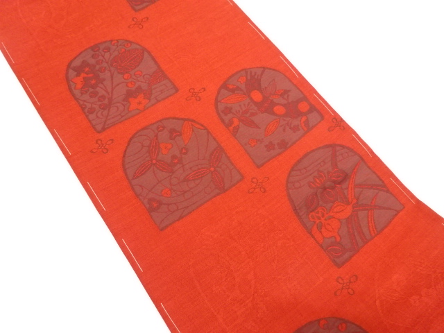 JAPANESE FUKURO OBI / UNUSED / WOVEN FLORAL PLANTS