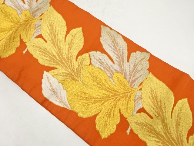 JAPANESE KIMONO / ANTIQUE NAGOYA OBI / SILK / WOVEN PLANTS