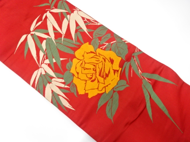 ★着物10★ 1円 絹 名古屋帯 作家物 髭紬 薔薇 お太鼓柄 九寸帯 長さ349cm [同梱可] ☆☆☆ 髭紬 帯のYahoo!オークション(旧ヤフオク!)の相場・価格を見る｜Yahoo