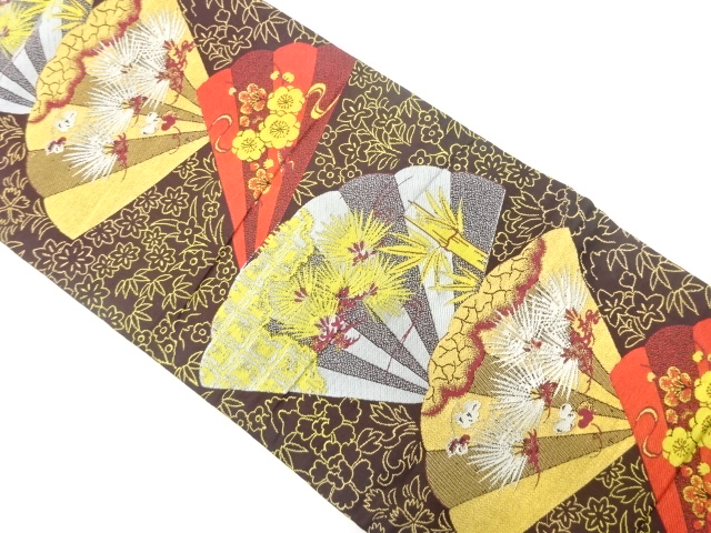 JAPANESE KIMONO / ANTIQUE NAGOYA OBI / WOVEN SHOCHIKUBAI