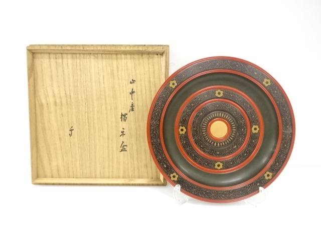 山中塗　独楽　盆