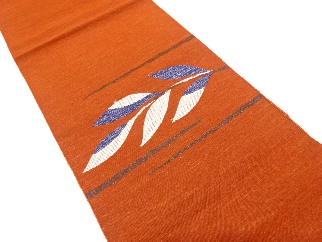 JAPANESE KIMONO / ANTIQUE NAGOYA OBI / WOVEN LEAVES