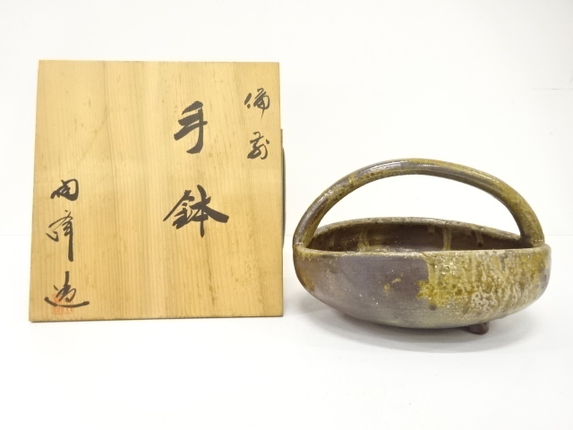 Bizen ware, handled bowl by Kimura Toho