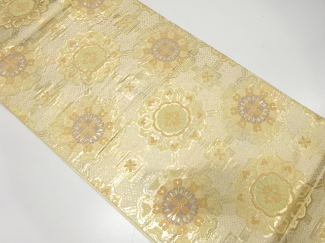 JAPANESE KIMONO / ANTIQUE FUKURO OBI / SILK / WOVEN FLOWER CREST