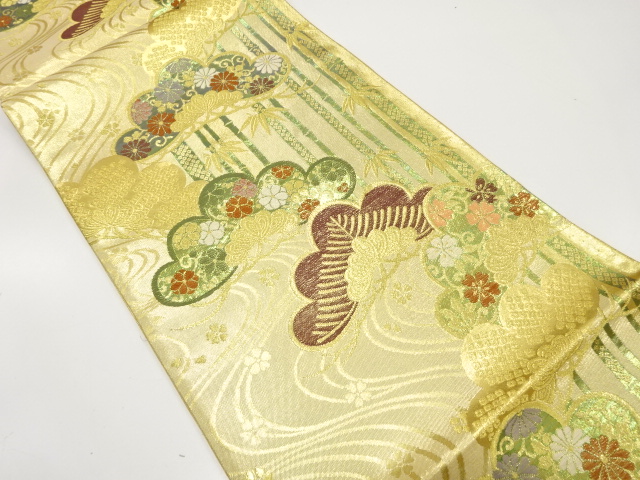 ys7114320; 金彩縞に花唐草模様袋帯 GUCCI◇スカーフ⁄シルク⁄ORN⁄総柄⁄レディース