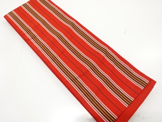 本場筑前博多　縞模様織り出し半幅帯