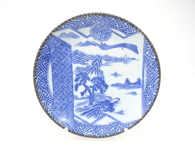古伊万里　印判手　山水　九寸皿