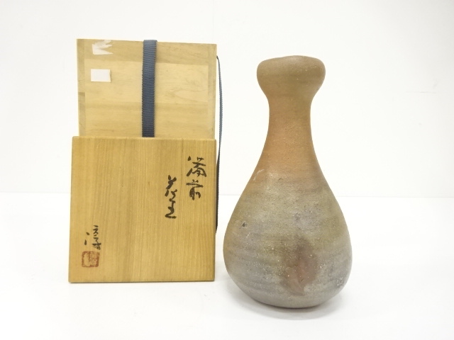 備前焼　人間国宝　伊勢崎淳造　花生