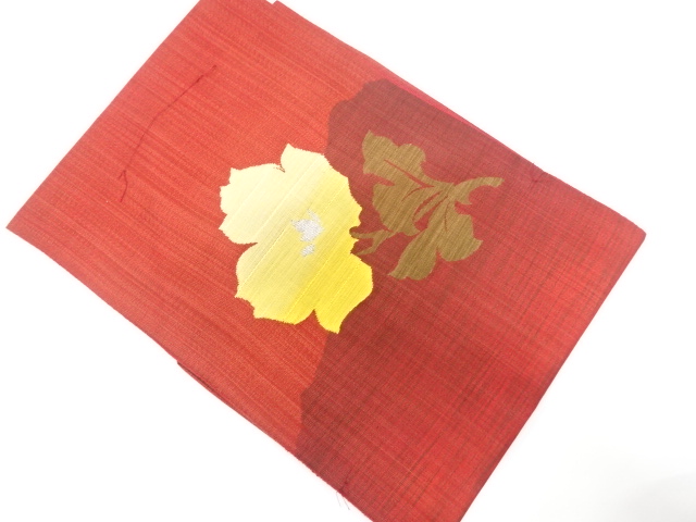 JAPANESE KIMONO / UNUSED NAGOYA OBI / SILK / WOVEN FLOWERS