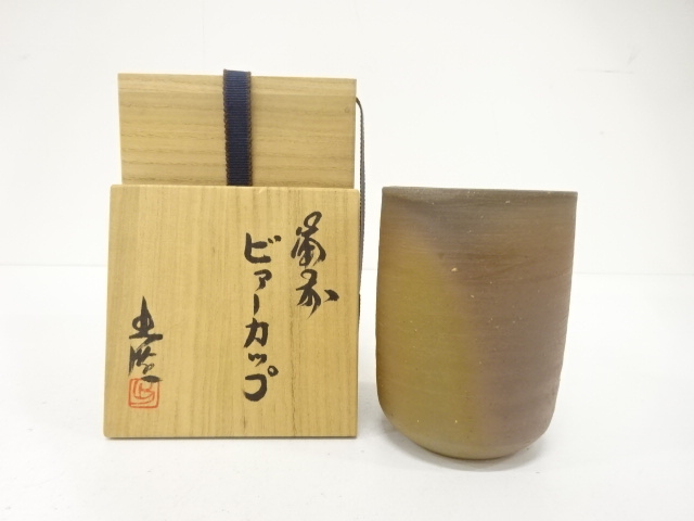 Bizen ware of a beer cup by Dezo Yamamoto