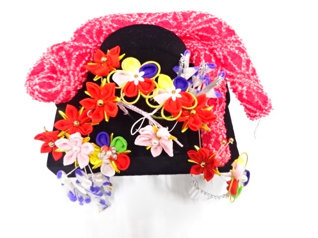 アンティーク　つまみ細工　びらびら髪飾りセット