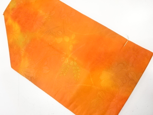 JAPANESE NAGOYA OBI / UNUSED / WOVEN KIKU