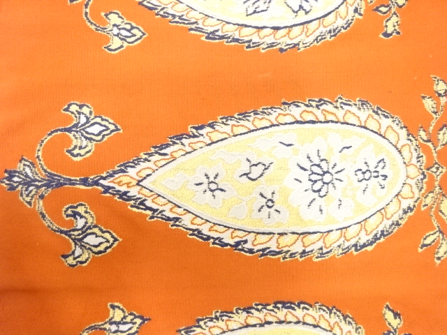 JAPANESE KIMONO / ANTIQUE NAGOYA OBI / SILK / TSUZURE / WOVEN PAISLEY PATTERN