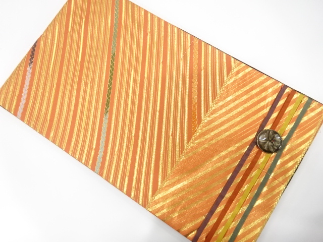 JAPANESE FUKURO OBI / UNUSED / WOVEN DIAGONAL STRIPE