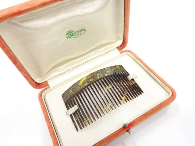 アンティーク　本鼈甲　漆塗り蒔絵　螺鈿　　櫛