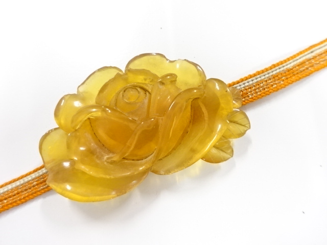 アンティーク　本鼈甲　薔薇　帯留め