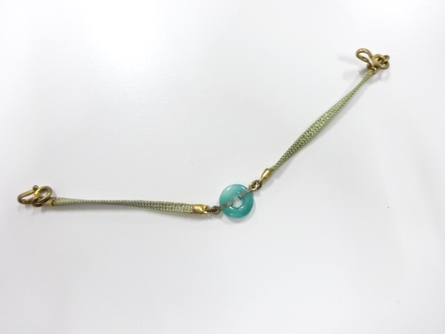 JAPANESE KIMONO / ANTIQUE HAORI HIMO CORD / JADEITE