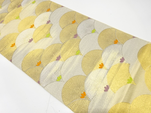 JAPANESE KIMONO / ANTIQUE FUKURO OBI / SILK / KOKIN NISHIKI / WOVEN PINE SEIGAIHA / HATTORI ORIMONO