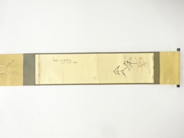 前大徳　小堀定泰筆　「青松之図」　画賛　紙本肉筆掛軸