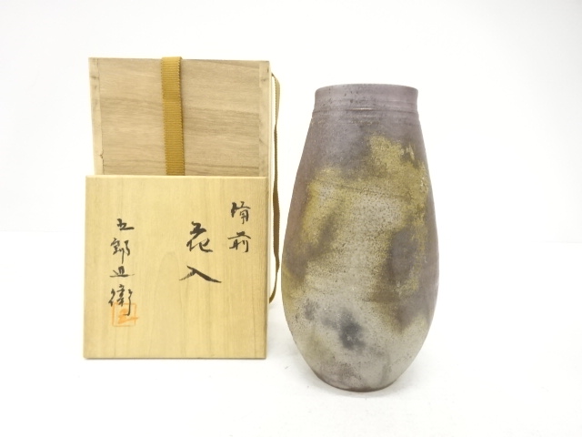 JAPANESE POTTERY / BIZEN WARE HANAIRE FLOWER VASE