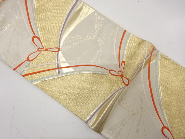 JAPANESE FUKURO OBI / UNUSED / WOVEN KUMIHIMO CORD PATTERN(NON-TAILORED)