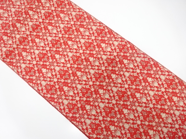 JAPANESE KIMONO / ANTIQUE NAGOYA OBI / SILK / WOVEN FLORAL SARASA