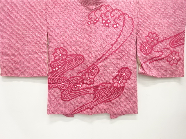 本総絞り　流水に花模様　絵羽織