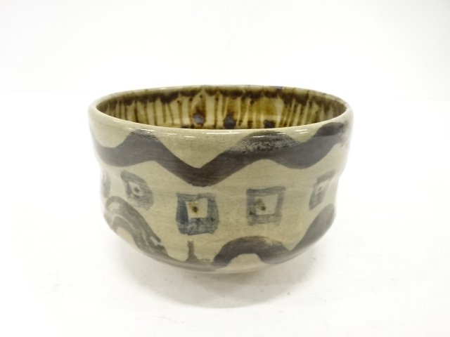 JAPANESE TEA CEREMONY / TEA BOWL CHAWAN / IRON PAINTING / ARTISAN WORK