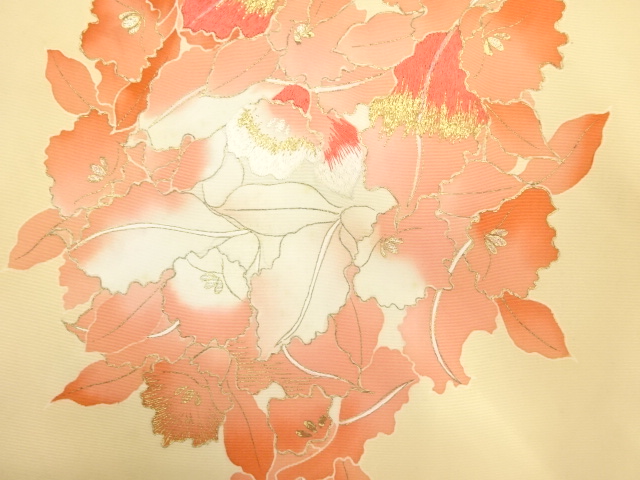 JAPANESE KIMONO / ANTIQUE NAGOYA OBI / SILK / EMBROIDERY / SHIOZE / HAND DRAWING / ORCHID