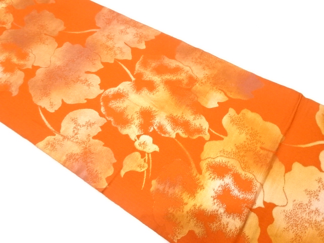 JAPANESE KIMONO / ANTIQUE FUKURO OBI / SILK / WOVEN  IVY LEAVES