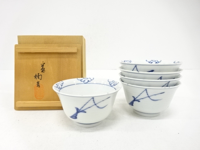たち吉造　染付　汲出碗　5客揃