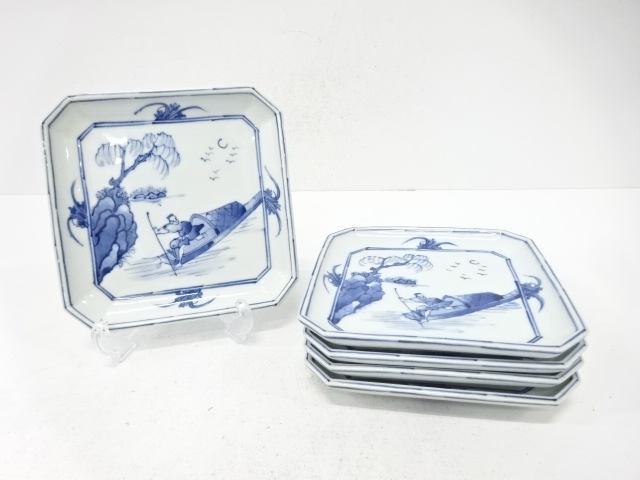 Kyo-yaki ware, 4 plates, 5pcs.