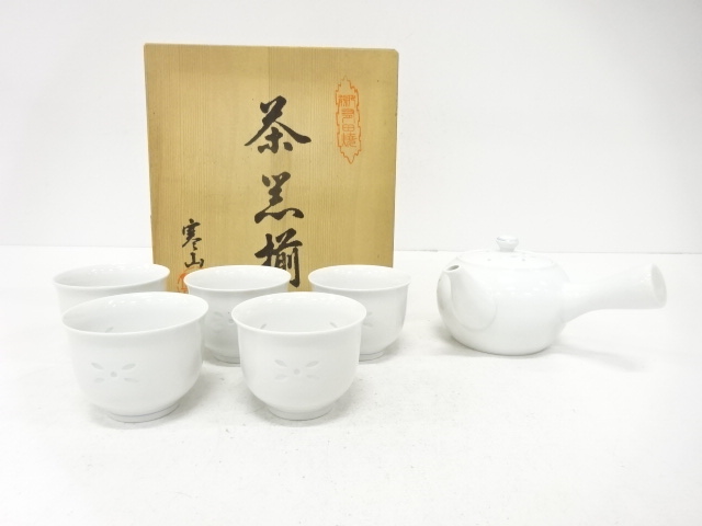 有田焼　寒山造　白磁　蛍手　茶器揃