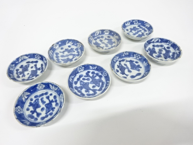 古伊万里　古染付　小皿　8客