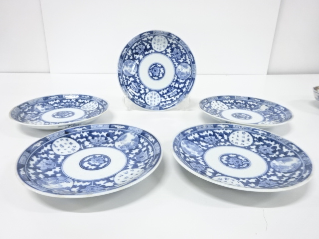 古伊万里　染付　六寸皿　5客