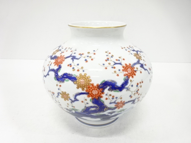 深川製　錦　花　花瓶
