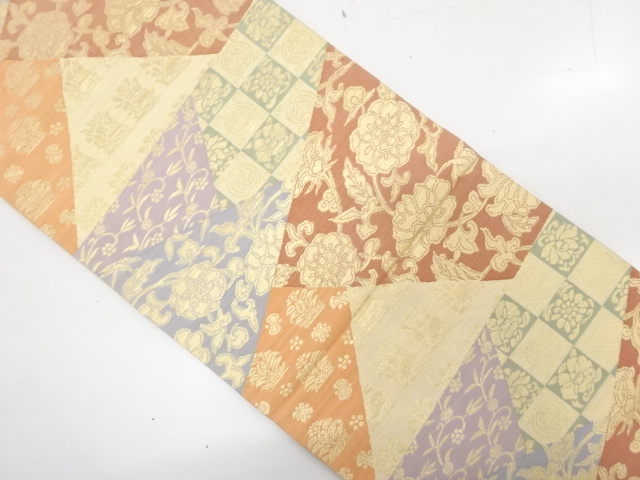 JAPANESE FUKURO OBI / WOVEN FLOWER ARABESQUE